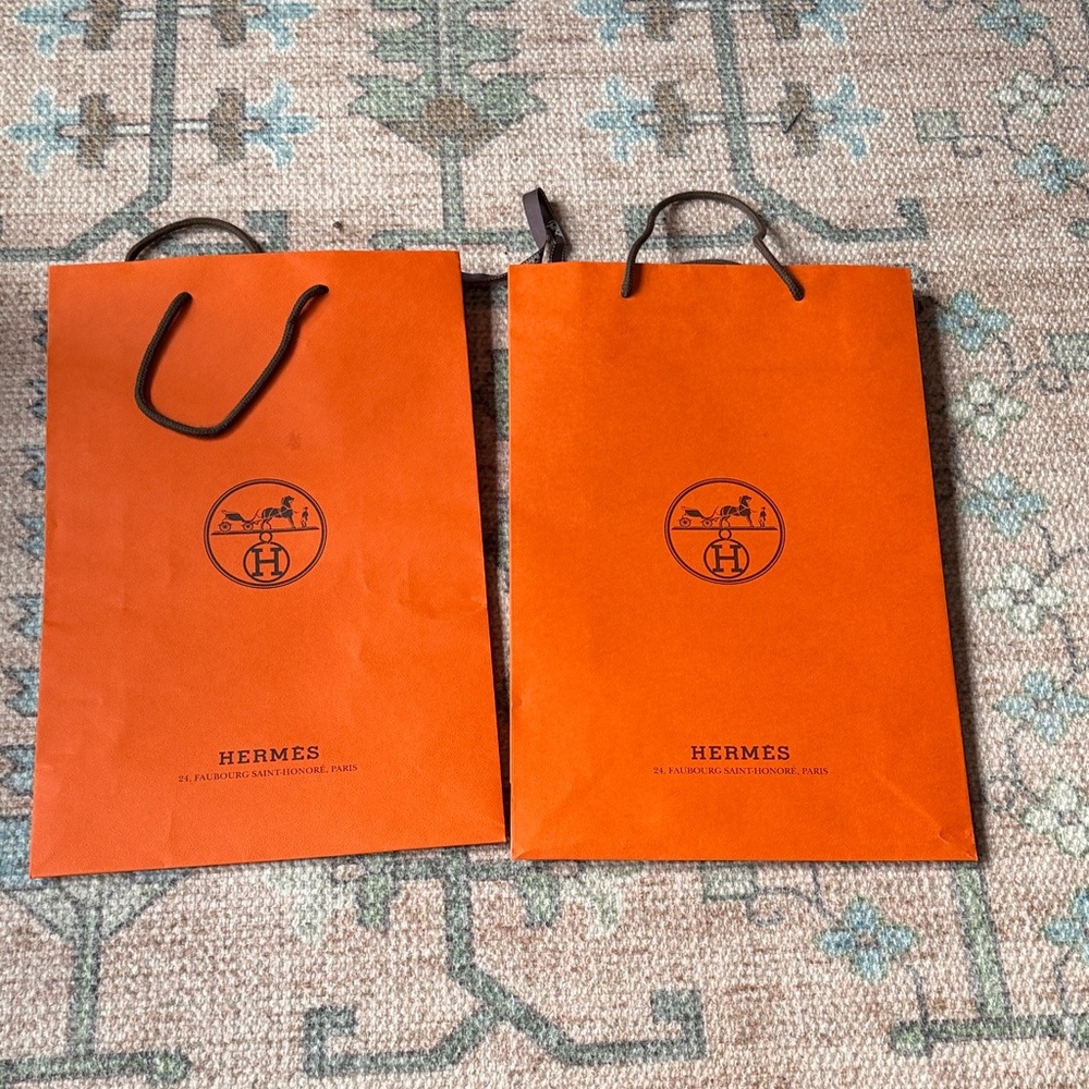 Hermès Orange Shopping Bags